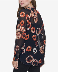 Halston Halston Printed V-Neck Top