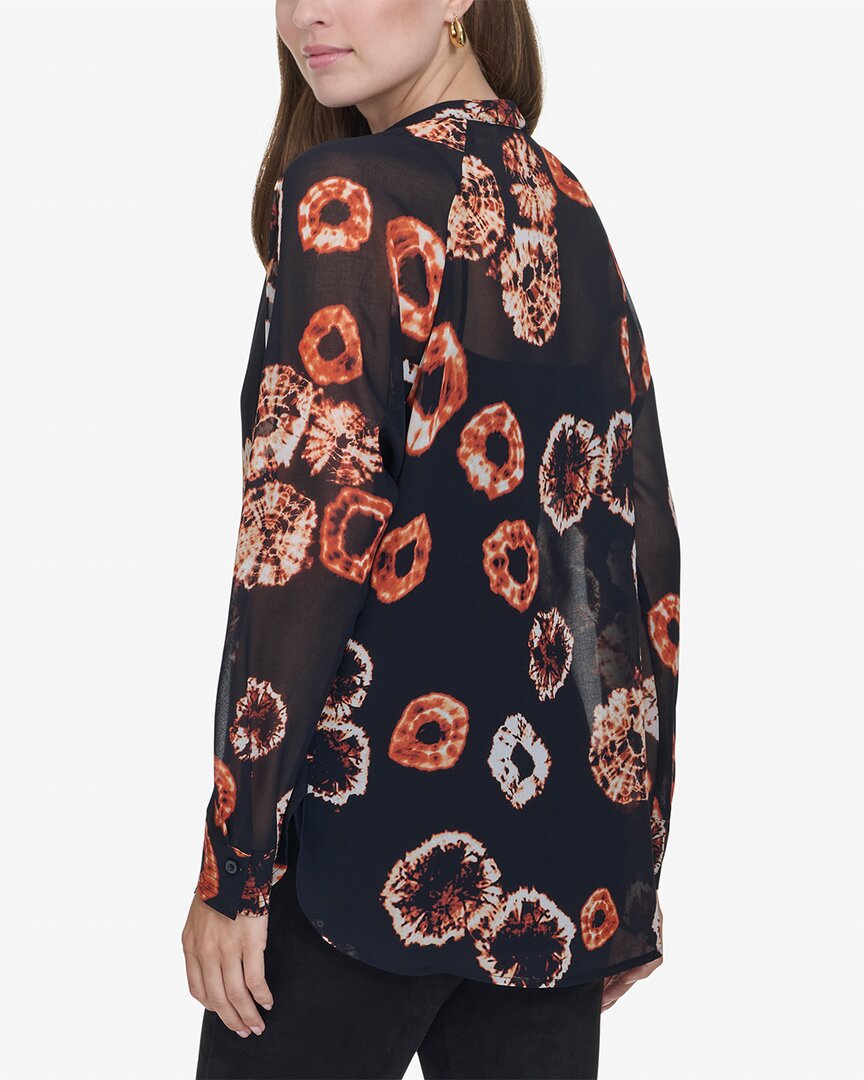 Halston Halston Printed V-Neck Top