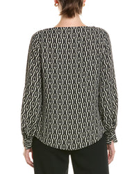 Halston Halston Printed Cowl Neck Top