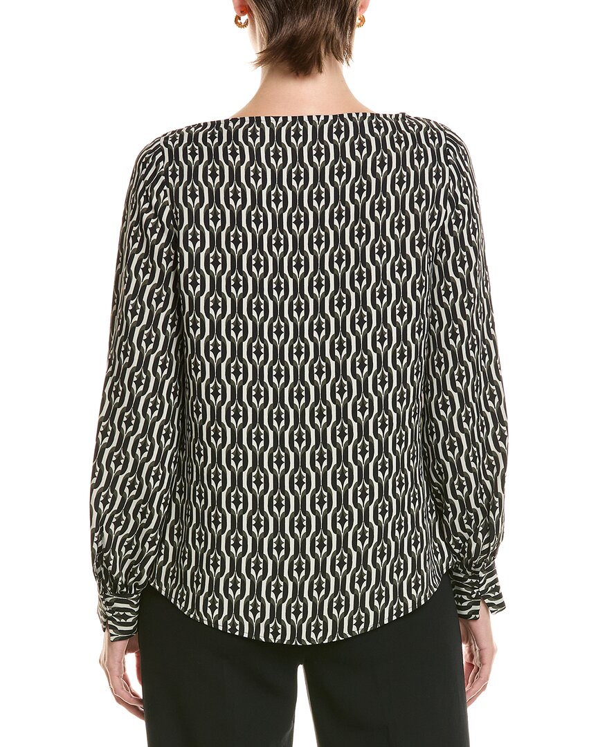 Halston Halston Printed Cowl Neck Top