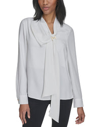 Halston Halston Neck Tie Blouse