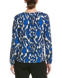 Halston Halston Printed Chain Neck Blouse