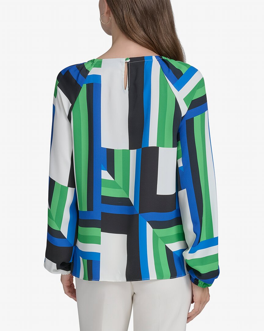 Halston Halston Printed Chain Neck Blouse