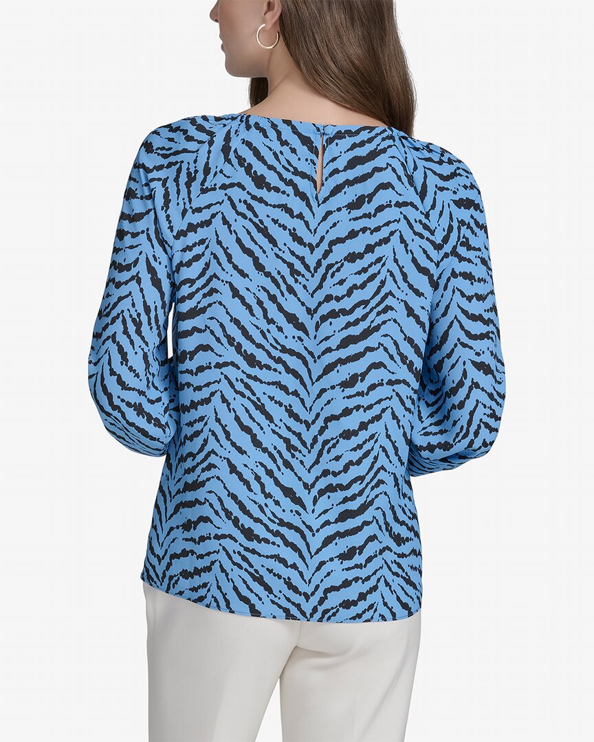 Halston Halston Printed Chain Neck Blouse
