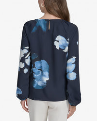 Halston Halston Printed Chain Neck Blouse