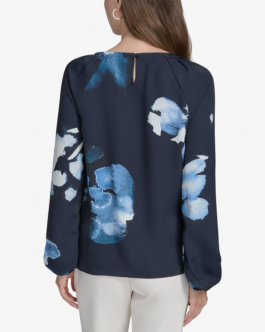 Halston Halston Printed Chain Neck Blouse