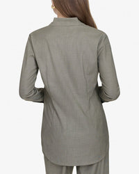 Halston Halston Collarless Button-Up Blouse