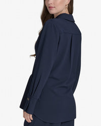 Halston Halston Lace-Up Blouse