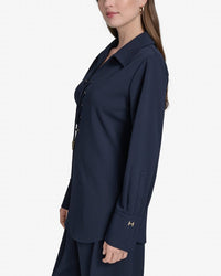 Halston Halston Lace-Up Blouse