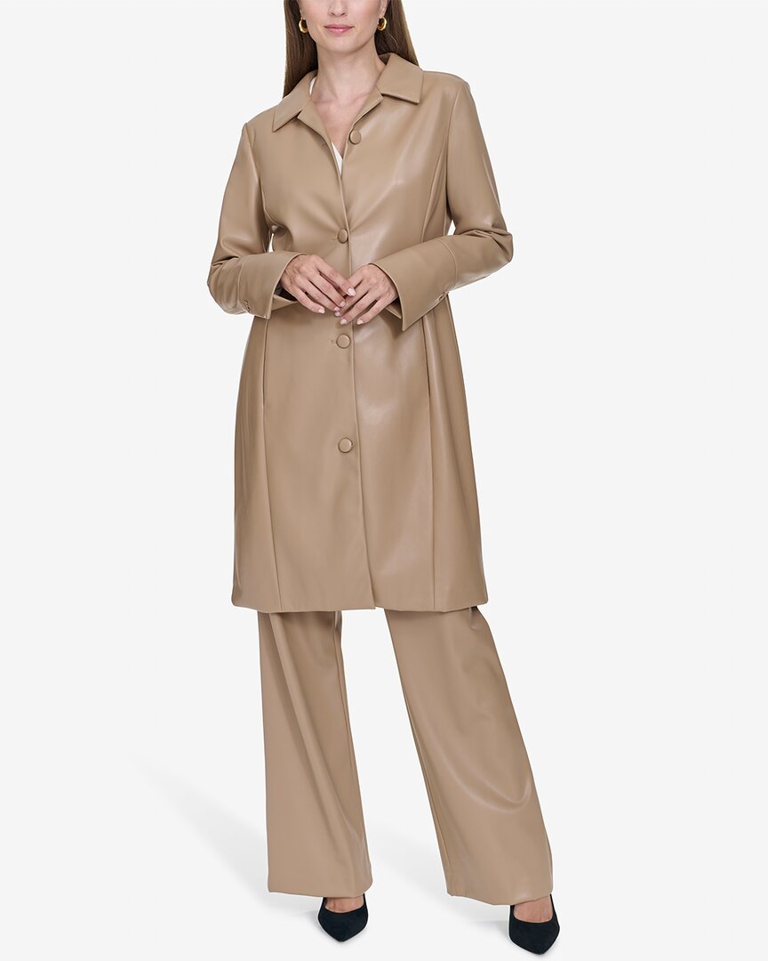 Halston Halston Leather Trench Coat