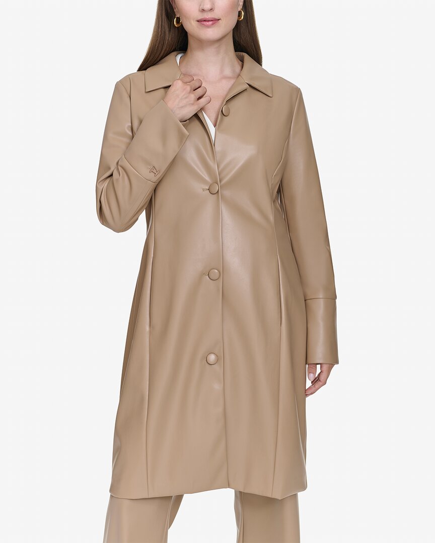 Halston Halston Leather Trench Coat