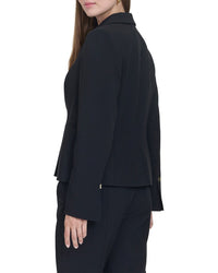 Halston Halston One-Button Notch Lapel Blazer