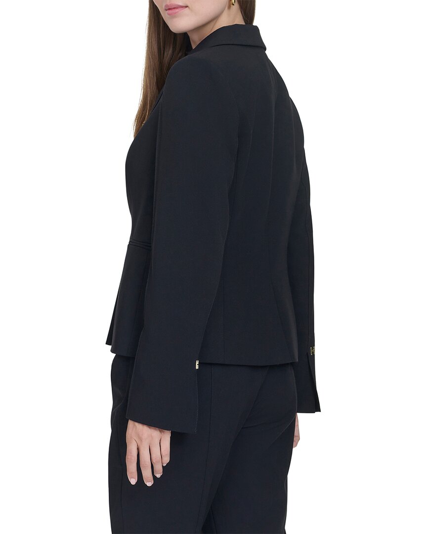 Halston Halston One-Button Notch Lapel Blazer