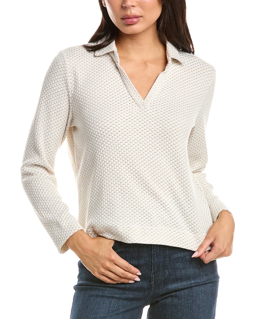 NIC & ZOE Nic & Zoe Petite Textured Tuck Stitch Knit Polo