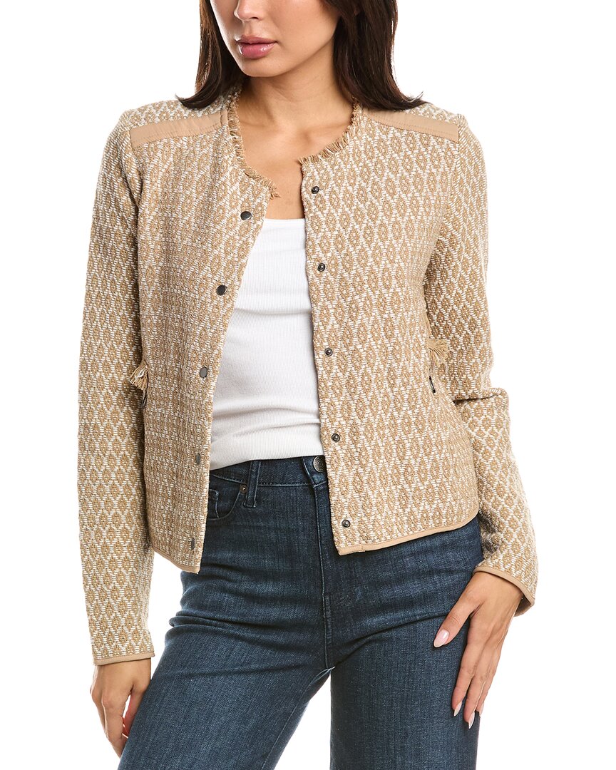 NIC & ZOE Nic & Zoe Brocade Fringe Knit Jacket