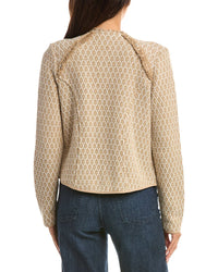 NIC & ZOE Nic & Zoe Brocade Fringe Knit Jacket