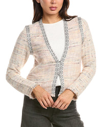 NIC & ZOE Nic & Zoe Contrast Trim Knit Jacket