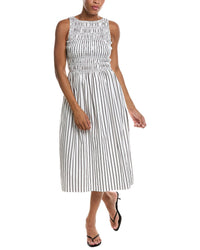 Madewell Madewell Boatneck Smocked Midi Dress
