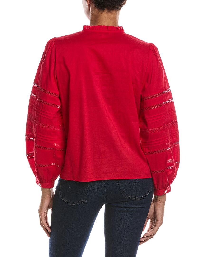 Madewell Madewell High Neck Lace Insert Pintuck Top