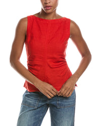 Madewell Cinched Boatneck Sleeveless Linen Top