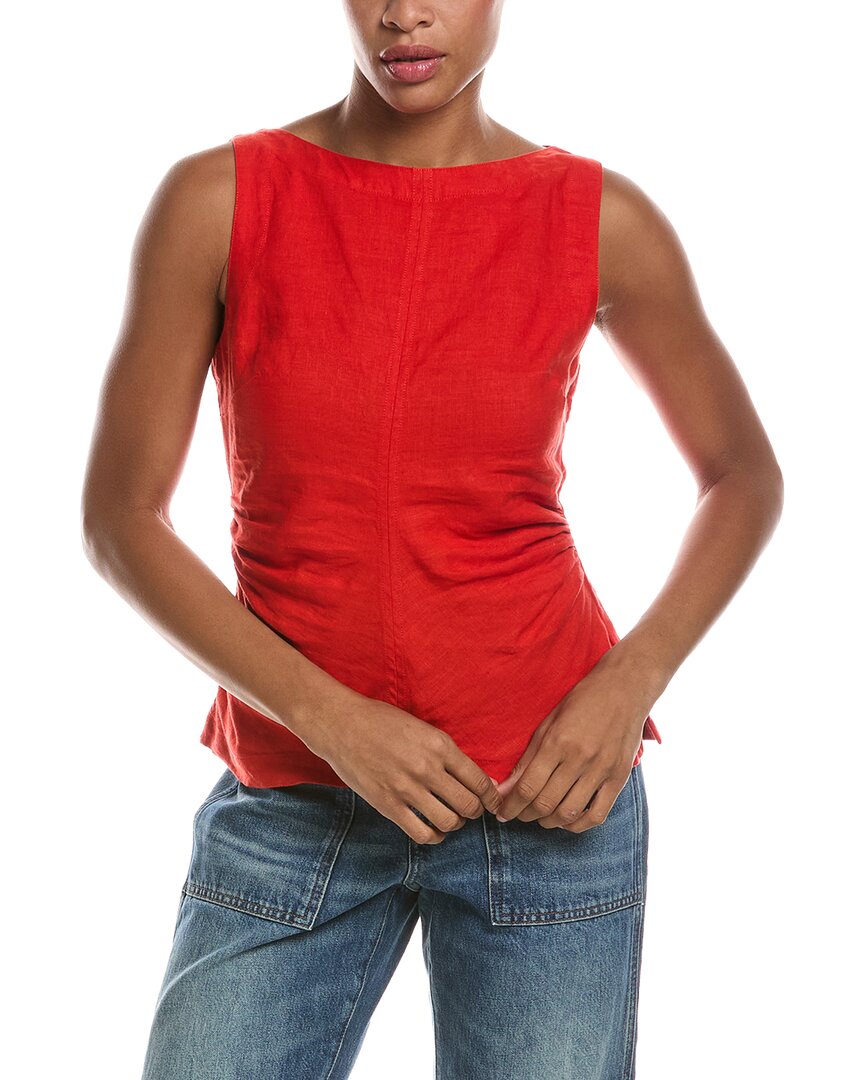 Madewell Cinched Boatneck Sleeveless Linen Top