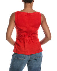 Madewell Cinched Boatneck Sleeveless Linen Top