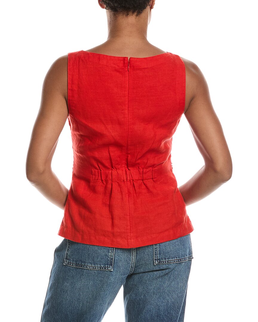 Madewell Cinched Boatneck Sleeveless Linen Top