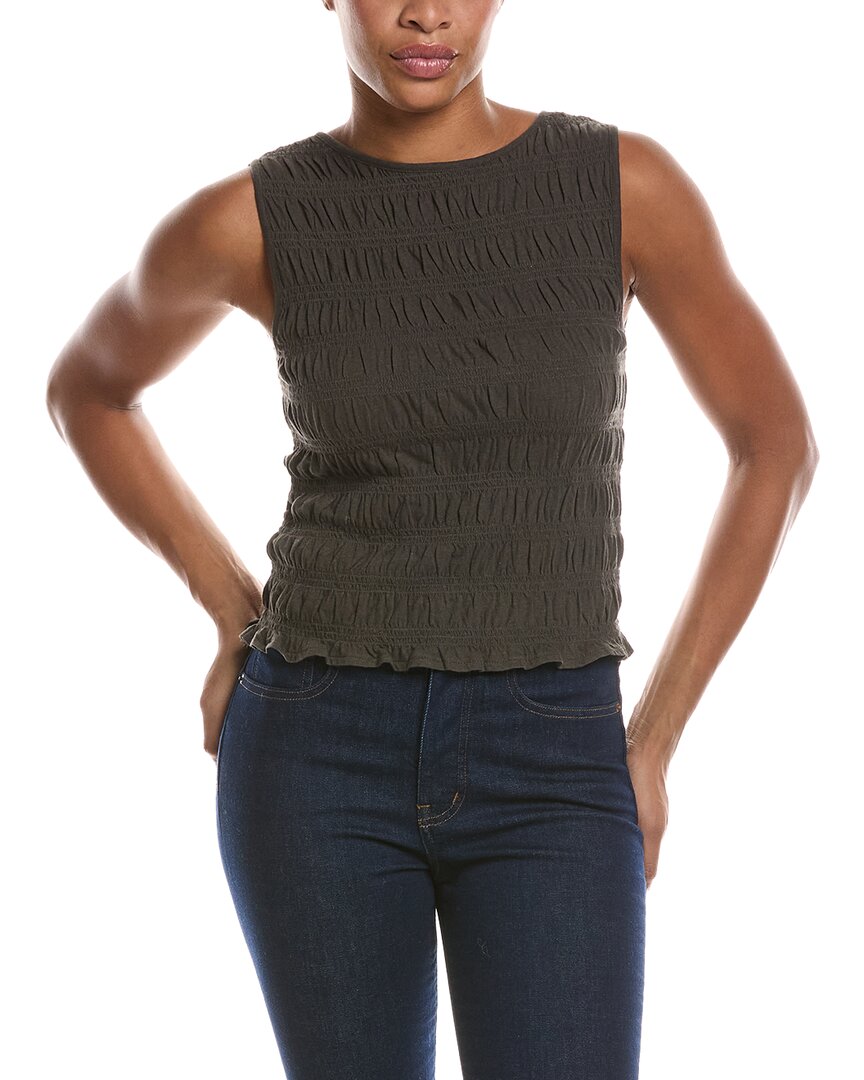 Madewell Sachi Smocked Linen-Blend Tank