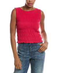 Madewell Madewell Sachi Smocked Linen-Blend Tank