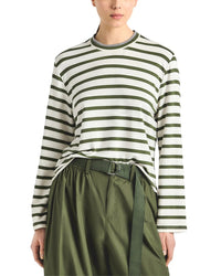 Derek Lam 10 Crosby Derek Lam 10 Crosby Myrtha Striped French Terry Jersey Crewneck Top