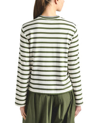 Derek Lam 10 Crosby Derek Lam 10 Crosby Myrtha Striped French Terry Jersey Crewneck Top