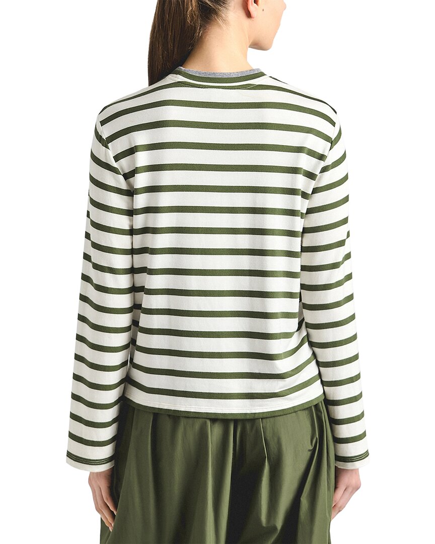 Derek Lam 10 Crosby Derek Lam 10 Crosby Myrtha Striped French Terry Jersey Crewneck Top
