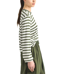 Derek Lam 10 Crosby Derek Lam 10 Crosby Myrtha Striped French Terry Jersey Crewneck Top