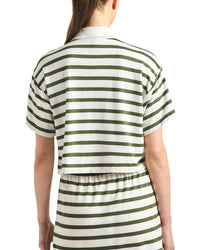 Derek Lam 10 Crosby Derek Lam 10 Crosby Indira Striped French Terry Jersey Crop Rugby Top