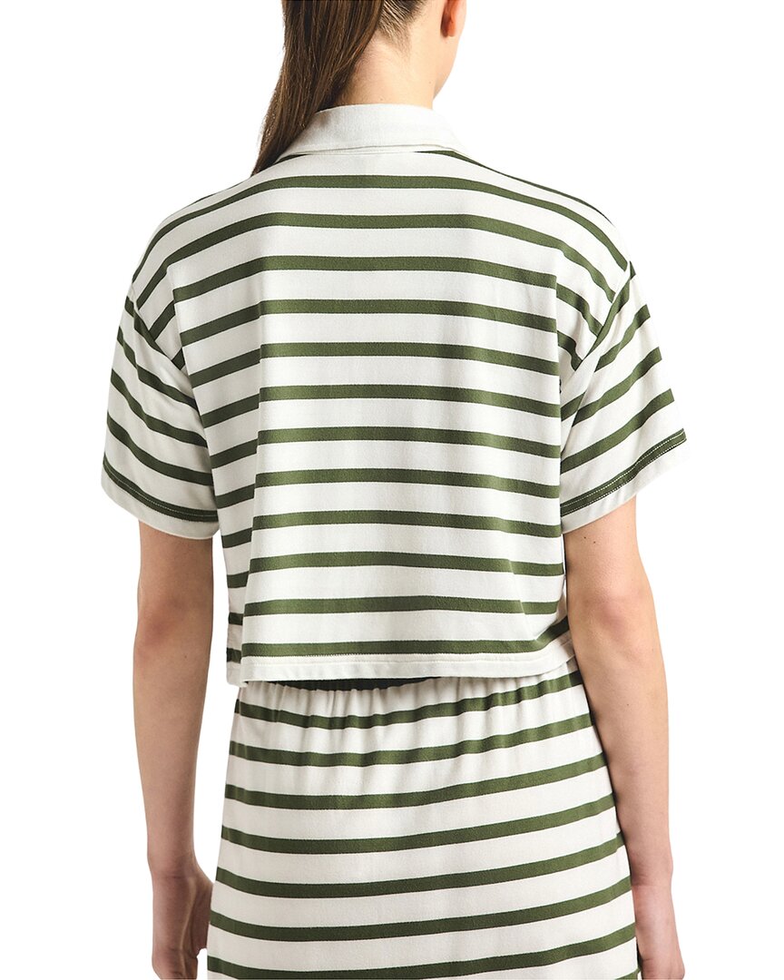 Derek Lam 10 Crosby Derek Lam 10 Crosby Indira Striped French Terry Jersey Crop Rugby Top
