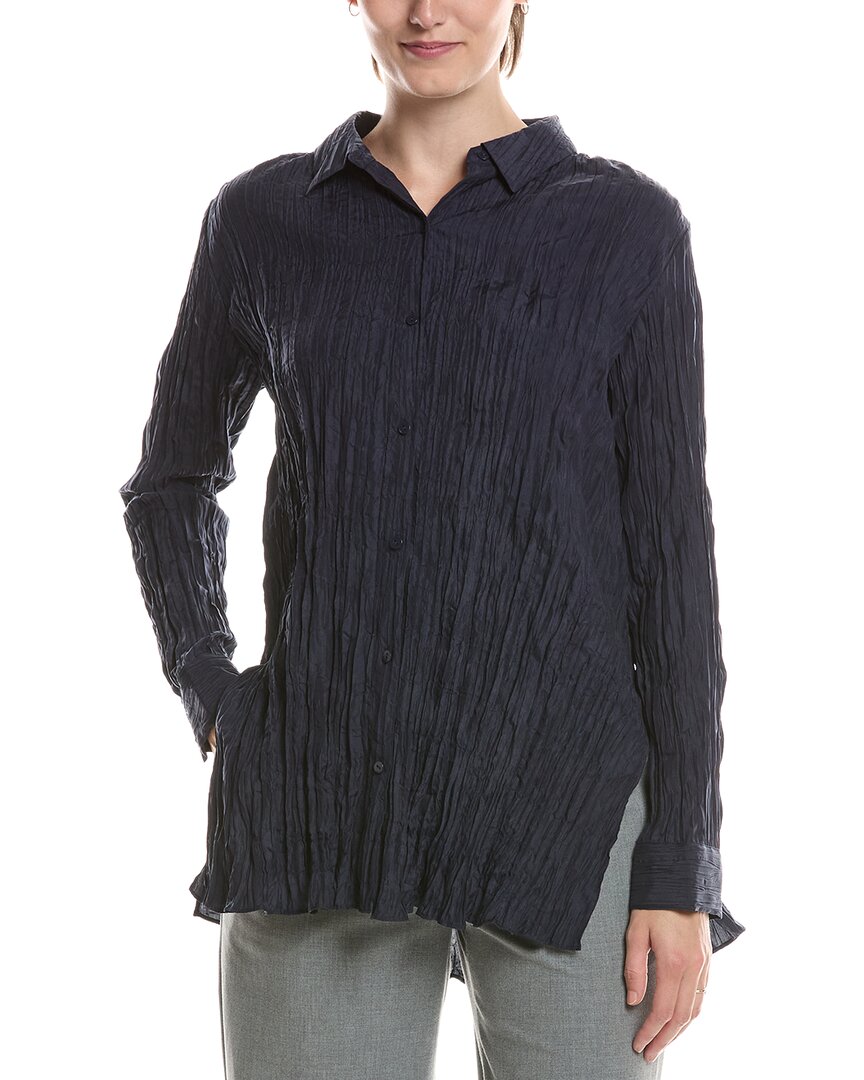 EILEEN FISHER Eileen Fisher Classic Silk Pleat Shirt