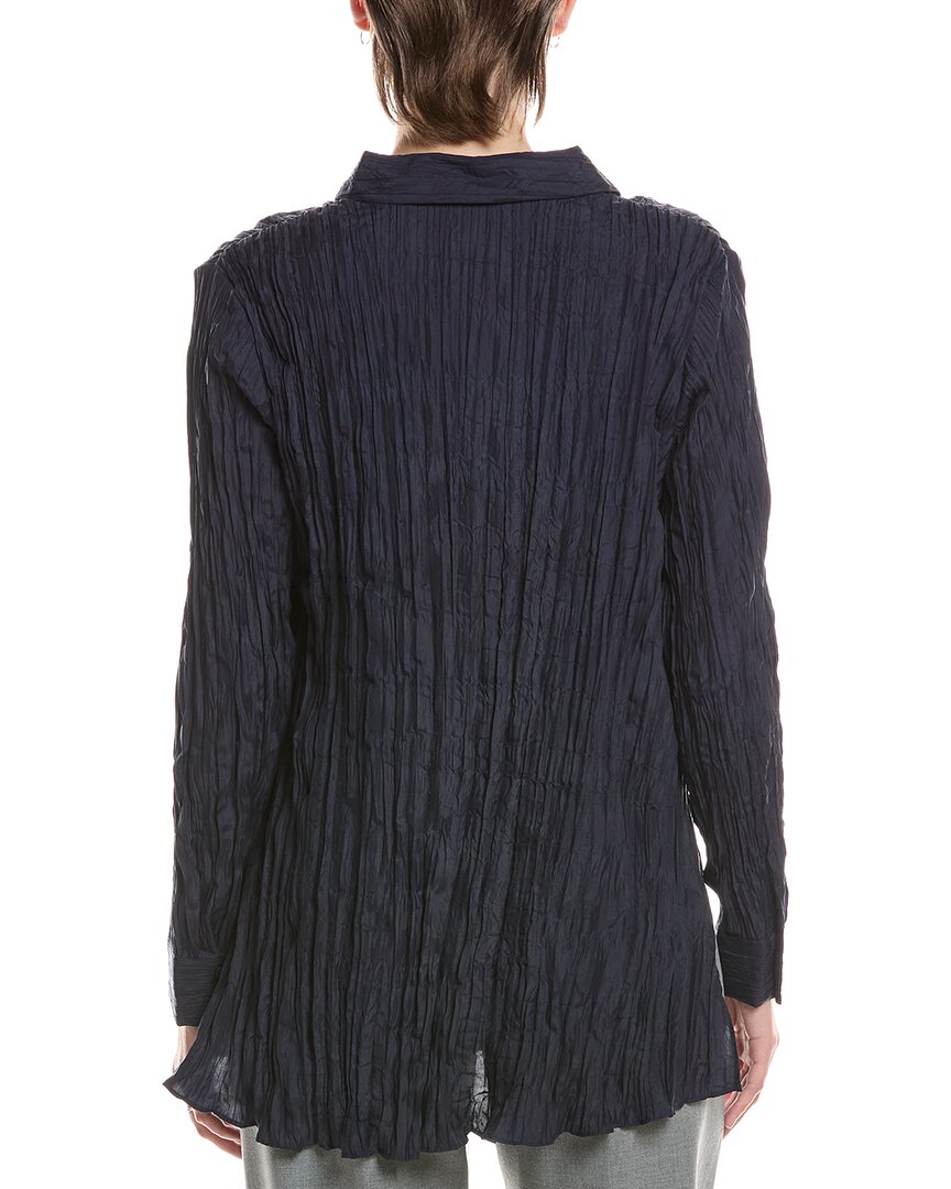 EILEEN FISHER Eileen Fisher Classic Silk Pleat Shirt