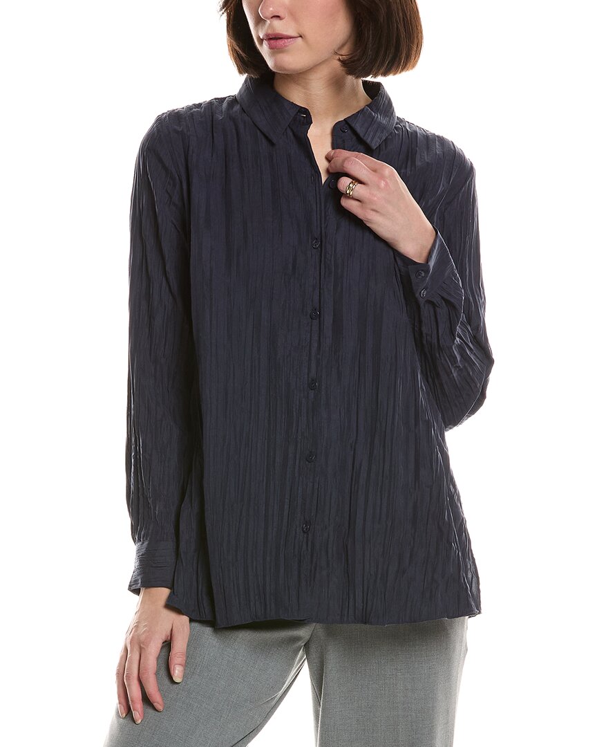 Eileen Fisher Petite Silk Pleated Shirt