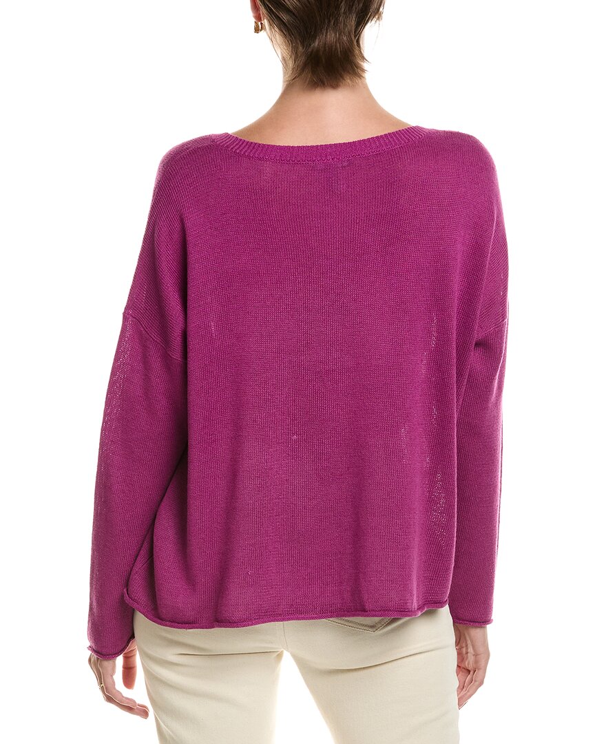 EILEEN FISHER Eileen Fisher Crew Neck Linen-Blend Sweater