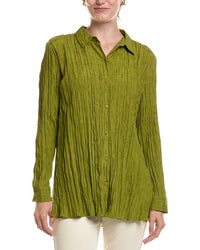 EILEEN FISHER Eileen Fisher Classic Silk Pleat Shirt