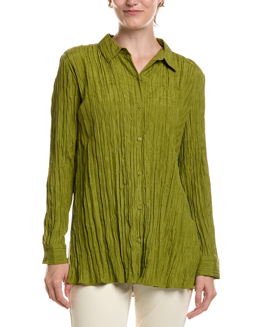 EILEEN FISHER Eileen Fisher Classic Silk Pleat Shirt