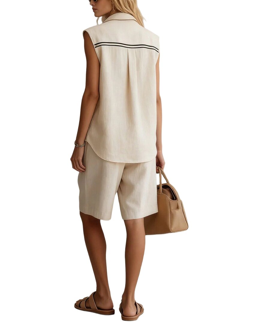 Olivia Taylor Olivia Taylor Linen Top & Short Set
