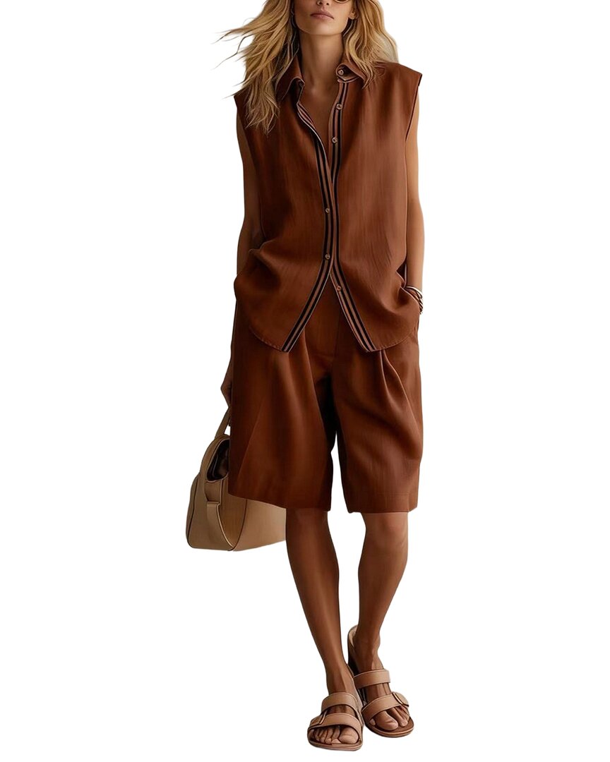 Olivia Taylor Olivia Taylor Linen Top & Short Set