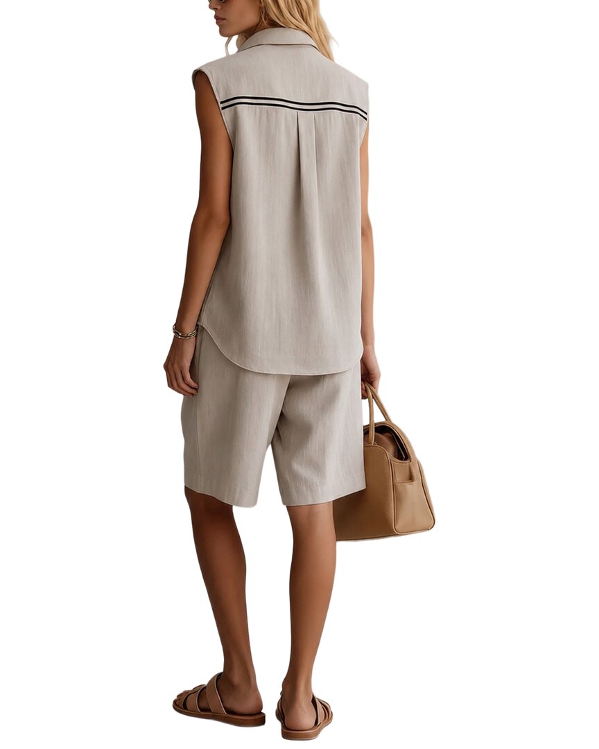 Olivia Taylor Olivia Taylor Linen Top & Short Set