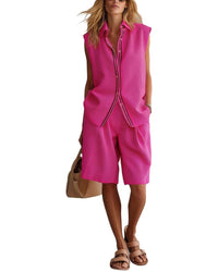 Olivia Taylor Olivia Taylor Linen Top & Short Set