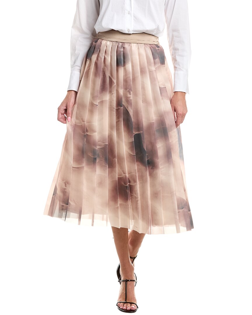 Peserico Peserico Pleated Silk Waist Skirt