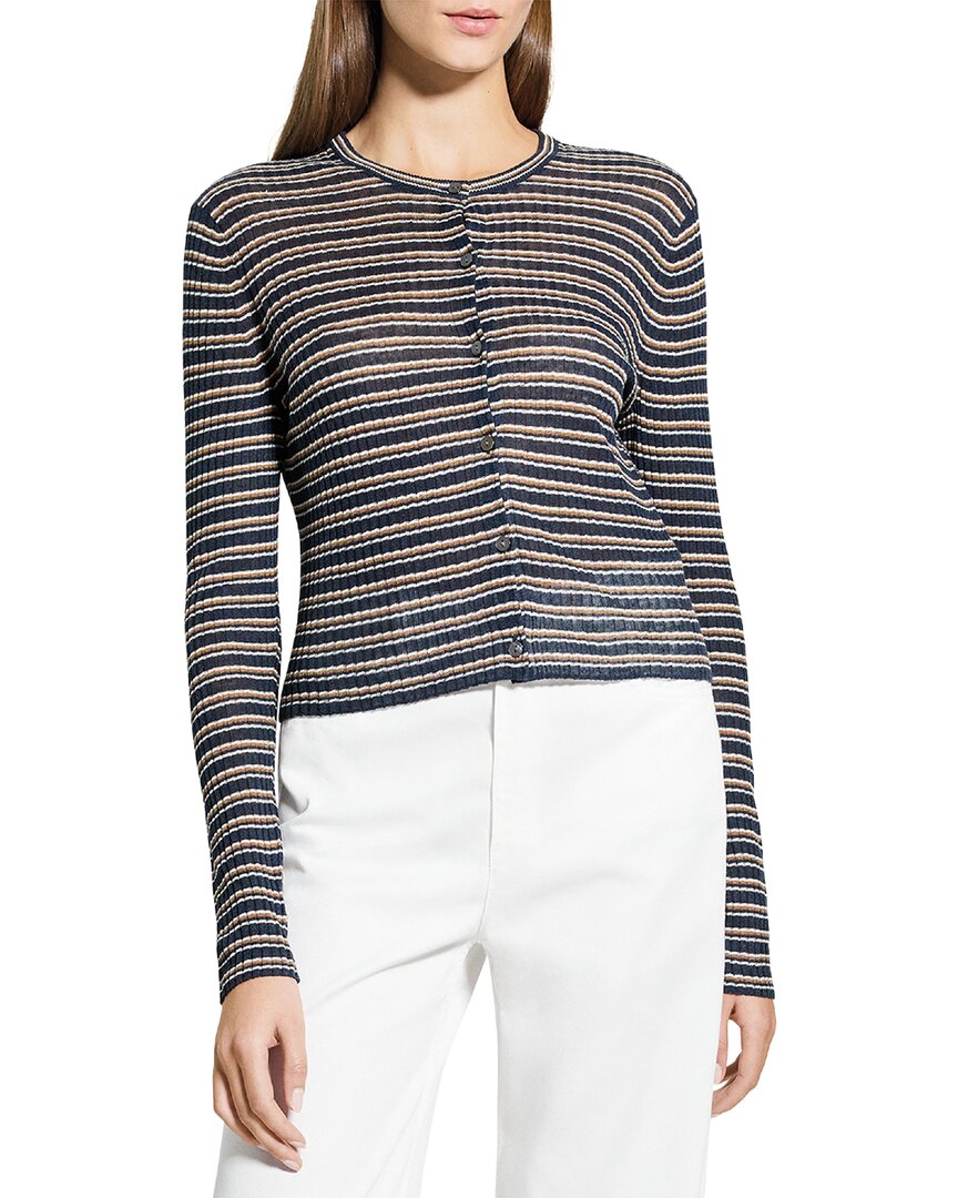 Theory Theory Linen-Blend Crop Cardigan