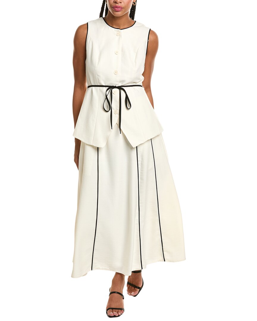 Pascale La Mode 2Pc Elegant Belted Vest & Skirt Set