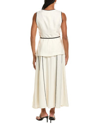 Pascale La Mode 2Pc Elegant Belted Vest & Skirt Set