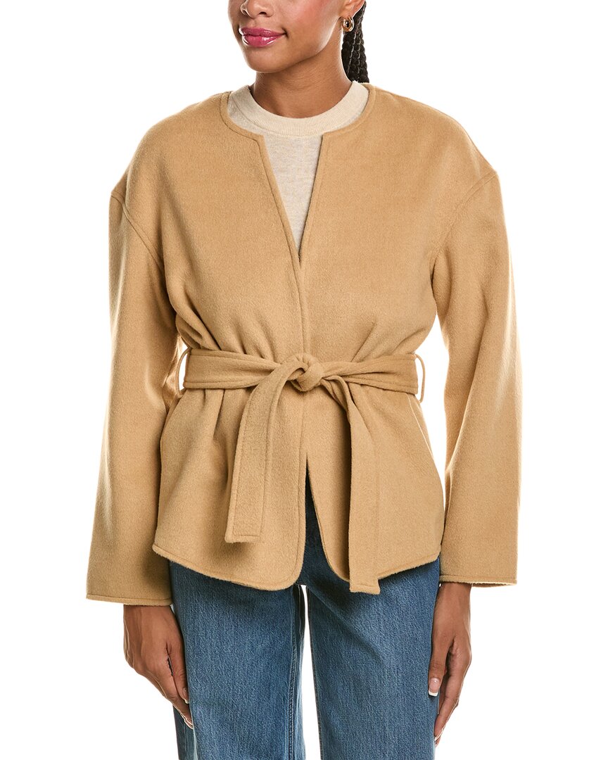 Pascale La Mode Elegant Belted Wool-Blend Overcoat
